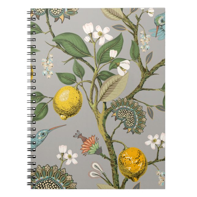 Floral seamless pattern. Botanical wallpaper. Plan Notebook (Front)