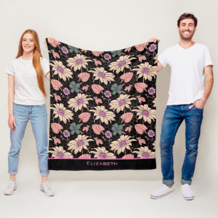 Floral seamless pattern colourful personalised nam fleece blanket