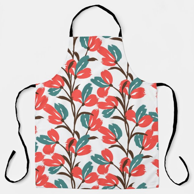 Floral seamless pattern. Cute floral background. P Apron (Front)