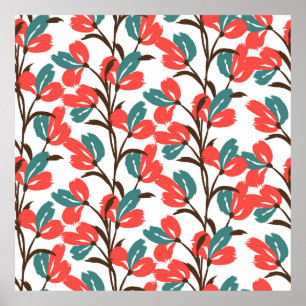Floral seamless pattern. Cute floral background. P Poster