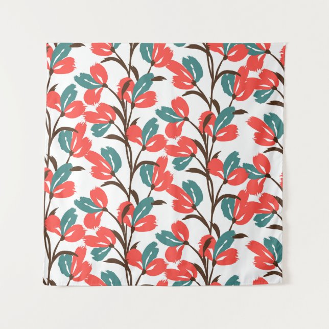 Floral seamless pattern. Cute floral background. P Tapestry (Front)