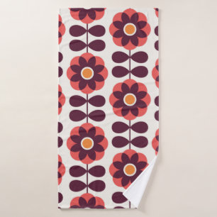 Floral seamless pattern design. Scandinavian style Bath Towel