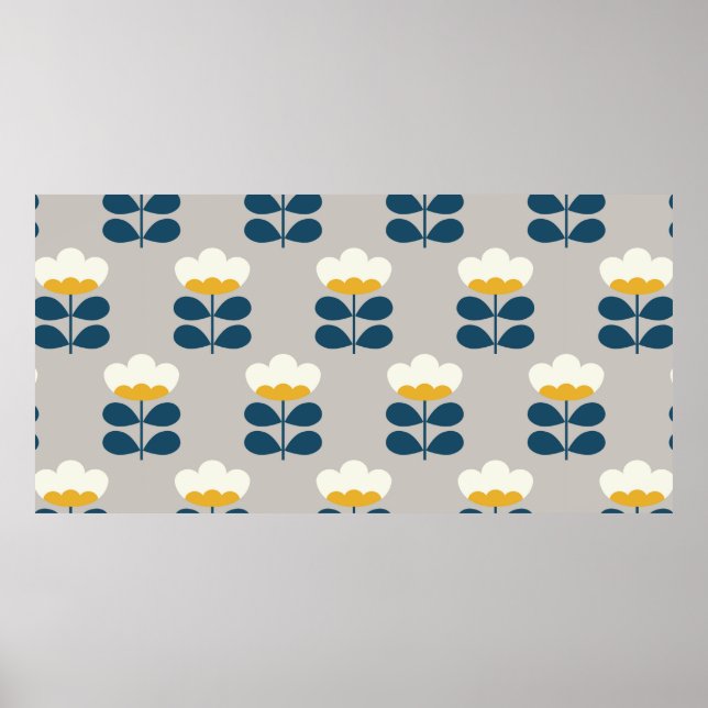 Floral seamless pattern design. Scandinavian style Poster (Front)