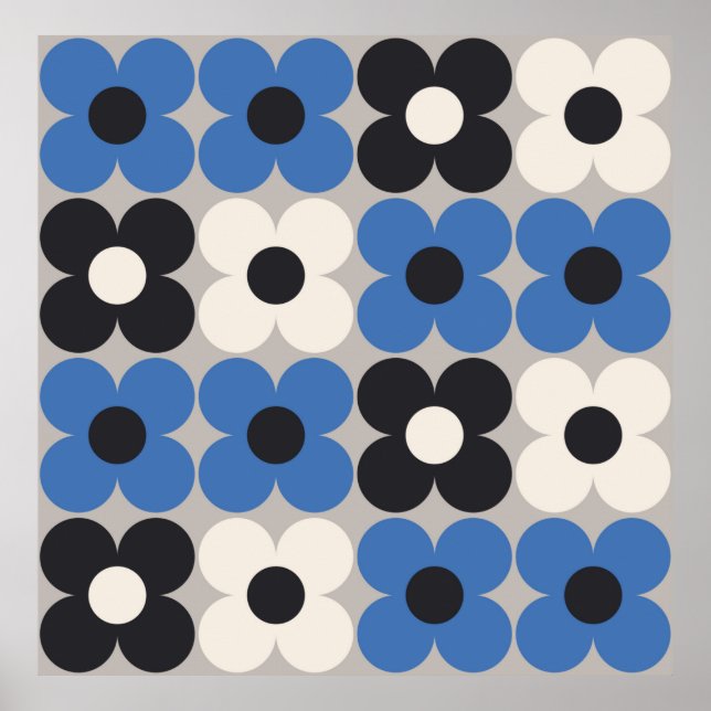 Floral seamless pattern design. Scandinavian style Poster (Front)