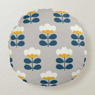 Floral seamless pattern design. Scandinavian style Round Cushion