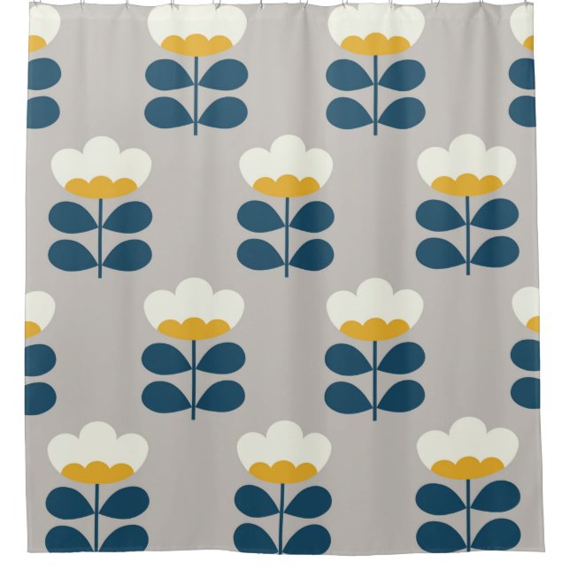 Floral seamless pattern design. Scandinavian style Shower Curtain (Front)