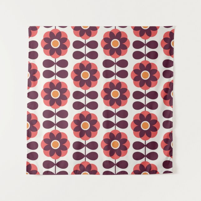 Floral seamless pattern design. Scandinavian style Tapestry (Front)