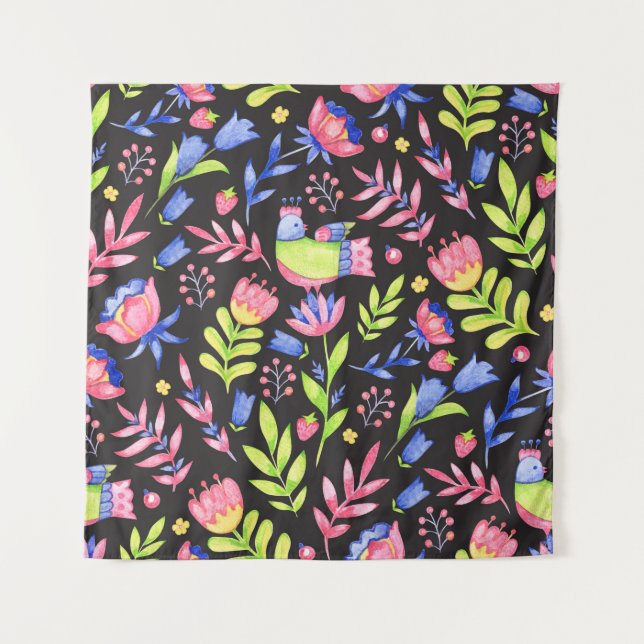 Floral seamless pattern design. Spring flowers and Tapestry (Front)