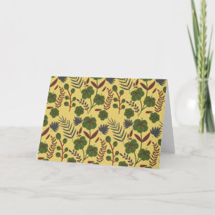 Floral seamless pattern flowers and butterflies card