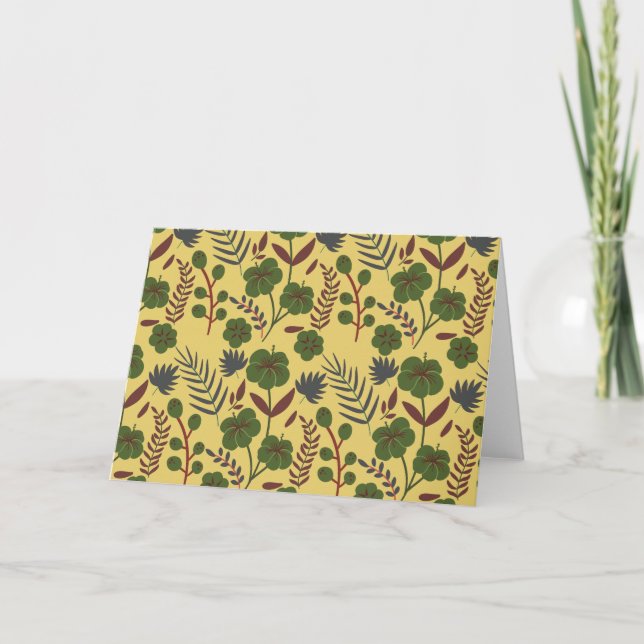 Floral seamless pattern flowers and butterflies card (Front)