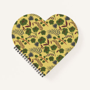 Floral seamless pattern flowers and butterflies notebook