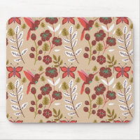 Floral seamless pattern flowers, birds, butterfly