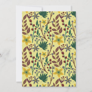 Floral seamless pattern flowers, leaves, branches card