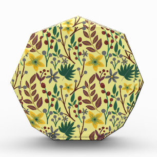 Floral seamless pattern flowers, leaves, branches photo block
