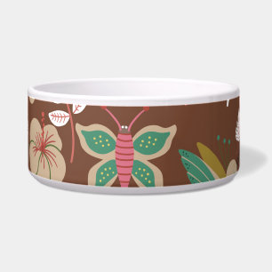 Floral seamless pattern flowers, leaves, butterfly