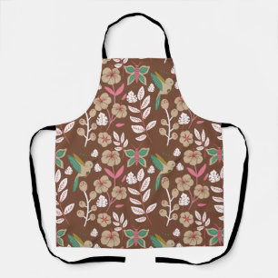 Floral seamless pattern flowers, leaves, butterfly apron