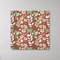 Floral seamless pattern flowers, leaves, butterfly