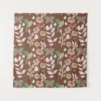 Floral seamless pattern flowers, leaves, butterfly