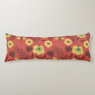 Floral seamless pattern flowers yellow and red body cushion