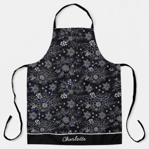 Floral seamless pattern galaxy personalised name apron