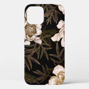 Floral seamless pattern. Garden flowers peonies an iPhone 12 Case