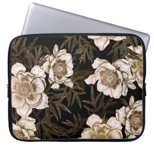Floral seamless pattern. Garden flowers peonies an Laptop Sleeve