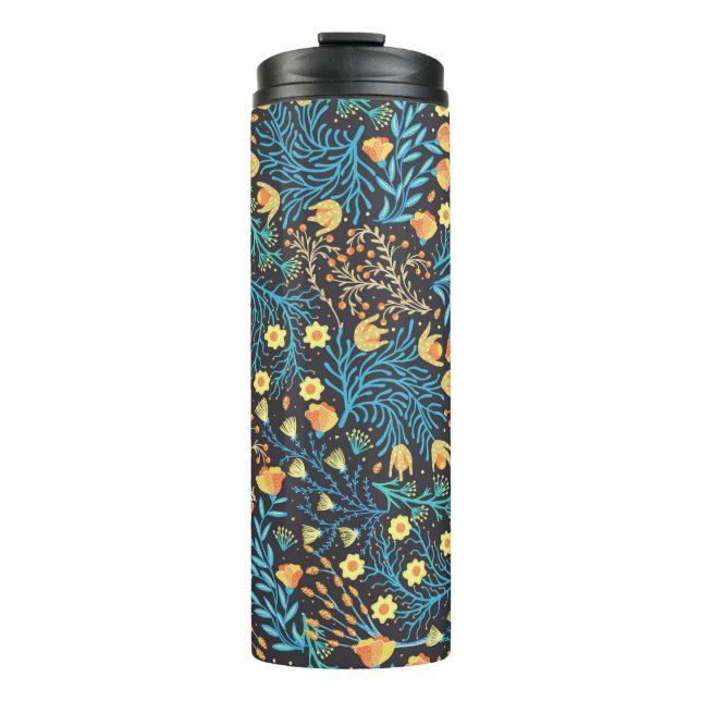 Floral seamless pattern. Hand drawn creative flowe Thermal Tumbler (Front)