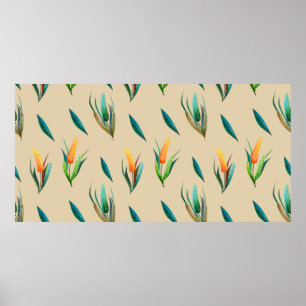Floral seamless pattern made of stylised flowers a poster