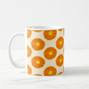 Floral seamless pattern. seamless pattern with the coffee mug