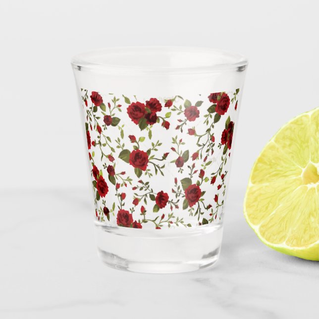 Floral seamless pattern shot glass (Front)