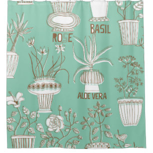 Floral seamless pattern shower curtain