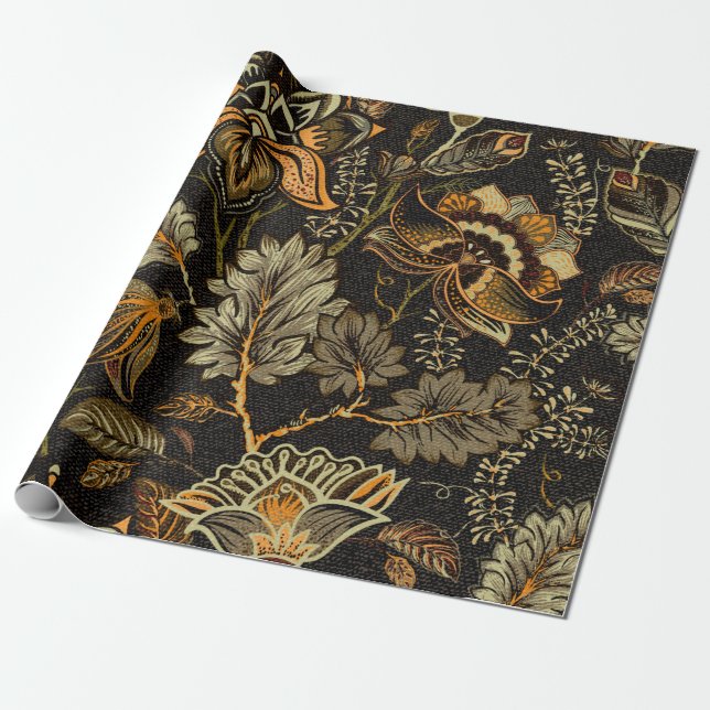 Floral seamless pattern, texture effect. Indian or Wrapping Paper (Unrolled)