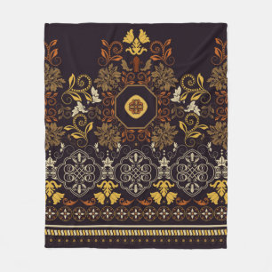Floral seamless pattern. Vintage indian decorative Fleece Blanket