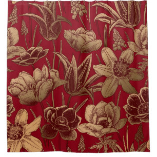 Floral seamless pattern. Vintage spring background Shower Curtain