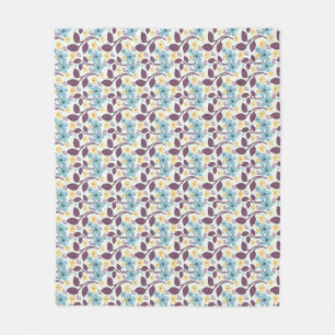 Floral Seamless Pattern Vintage Style Fleece Blanket