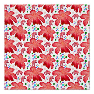 Floral Seamless Pattern   Watercolor Flower Design Poster