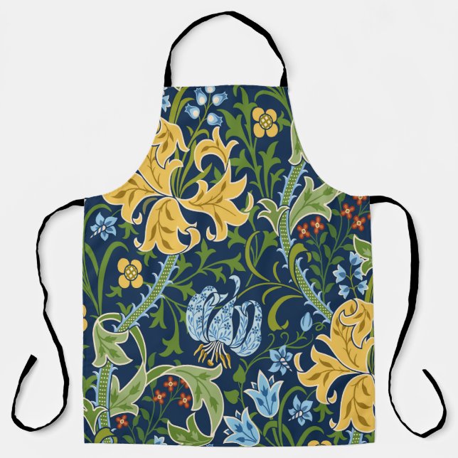 Floral seamless pattern with big flowers, lily and apron (Front)