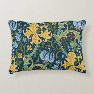 Floral seamless pattern with big flowers, lily and decorative cushion