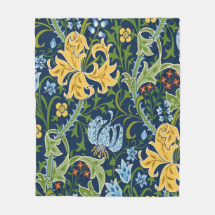 Floral seamless pattern with big flowers, lily and fleece blanket