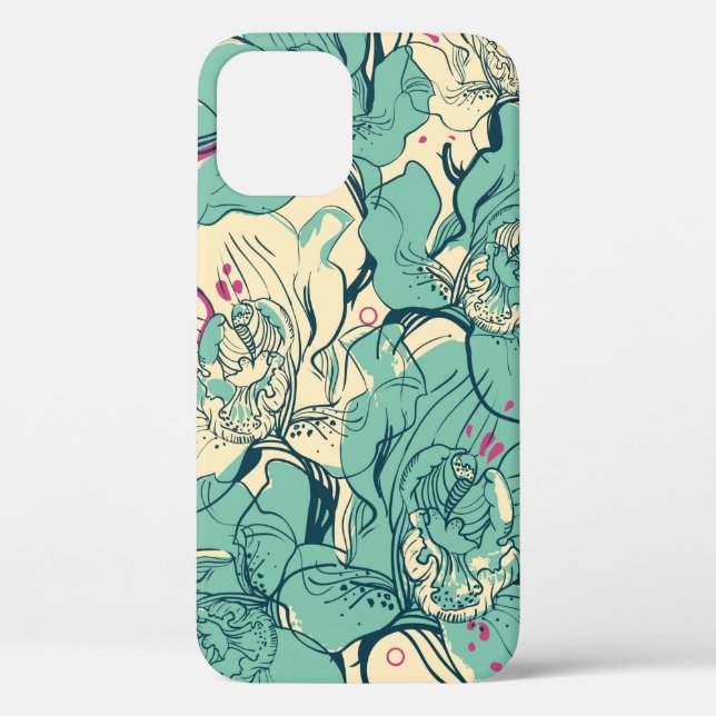  floral seamless pattern with blue orchidsfashion, Case-Mate iPhone case (Back)