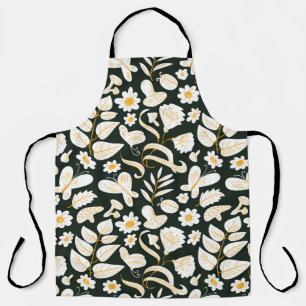 Floral seamless pattern with butterflies and bugs. apron
