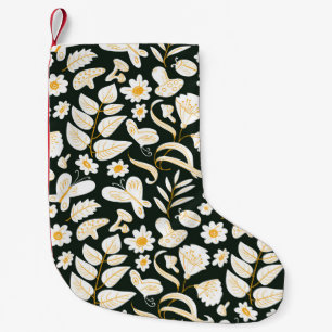 Floral seamless pattern with butterflies and bugs. small christmas stocking