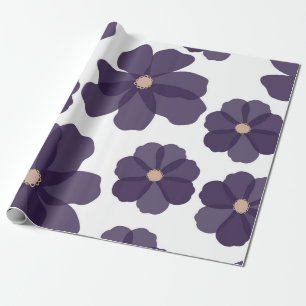 Floral seamless pattern with hand drawn purple cos wrapping paper
