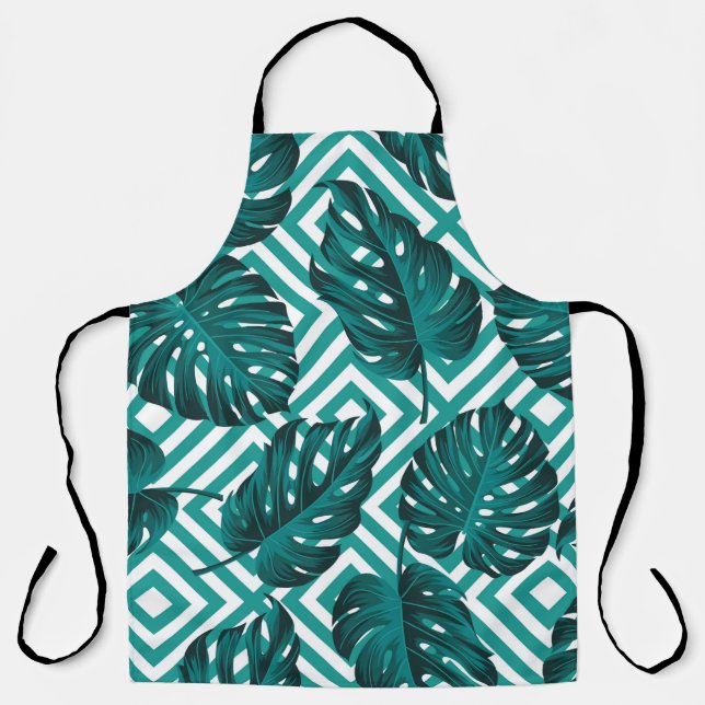 Floral seamless pattern with leaves. tropical back apron (Front)