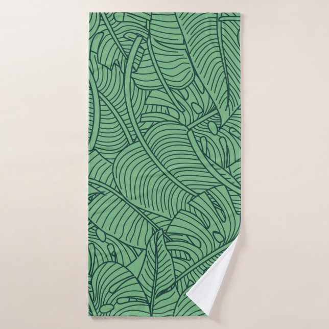 Floral seamless pattern with leaves. tropical back bath towel (Bath Towel)