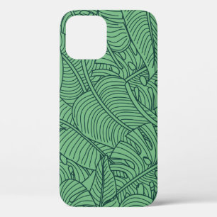 Floral seamless pattern with leaves. tropical back iPhone 12 case