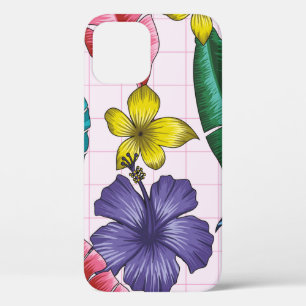 Floral seamless pattern with leaves. tropical back iPhone 12 case