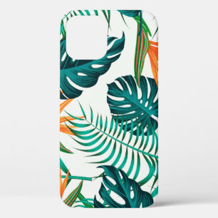 Floral seamless pattern with leaves. tropical back iPhone 12 case