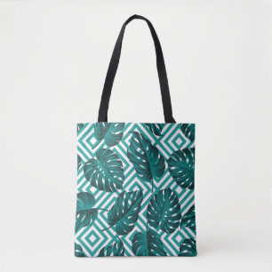 Floral seamless pattern with leaves. tropical back tote bag