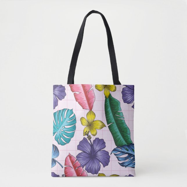Floral seamless pattern with leaves. tropical back tote bag (Front)